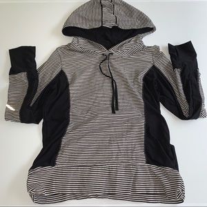 Girls Black and White Striped Jacket